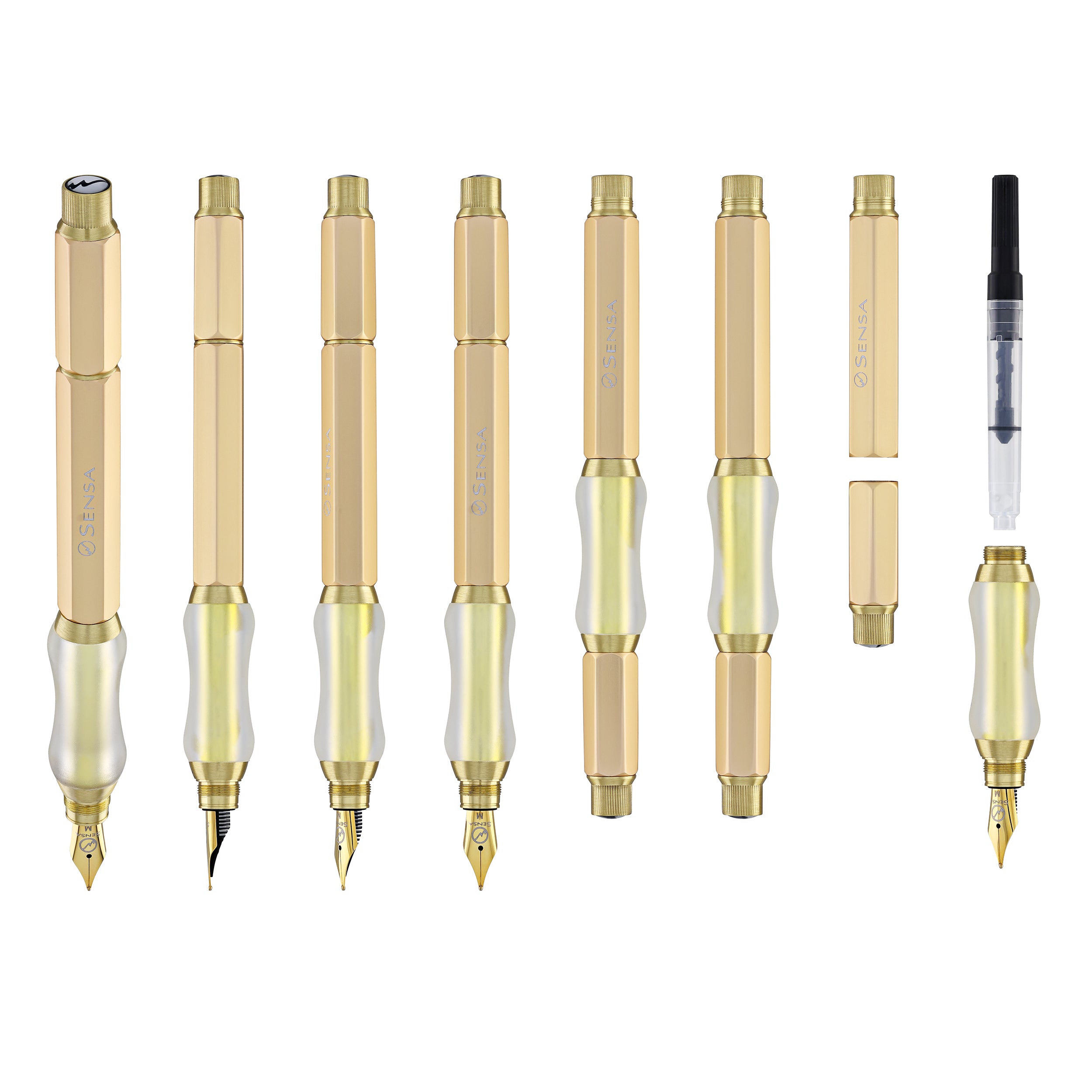Sensa Sensagraph Fountain Pen in Antique Brass - Goldspot Pens
