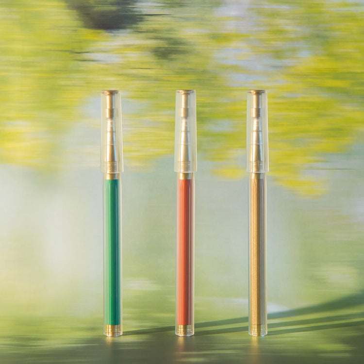 ystudio Glamour Evolve Elemental Rollerball Pen in Brass Gold