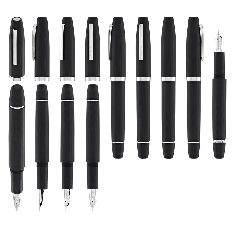 Scribo Flow Fountain Pen in Dimensione with Platinum Trim