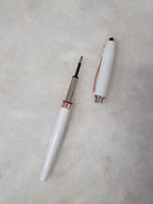 Misfit Item 0001 Cross Foundry Rollerball Pen in Pearl White Lacquer with Rose Gold Appointments