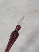 Misfit 0019 J. Herbin Round Glass Pen in Violet Tapered Spiral Handle with Frosted Glass