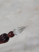 Misfit 0019 J. Herbin Round Glass Pen in Violet Tapered Spiral Handle with Frosted Glass