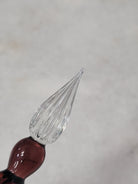 Misfit 0019 J. Herbin Round Glass Pen in Violet Tapered Spiral Handle with Frosted Glass