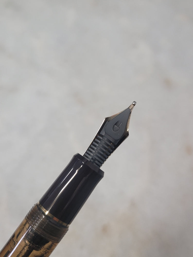 Misfit 0028 Pilot Custom 823 Fountain Pen in Amber with Gold Trim - 14K Gold Signature Nib