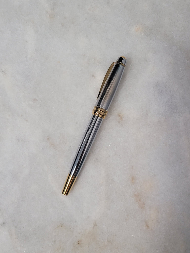 Misfit Item 0053 Cross Bailey Rollerball Pen in Medalist Chrome with Gold Trim