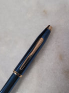 Misfit 0056 Cross Century II Ballpoint Pen in Translucent Blue with Rose Gold Trim