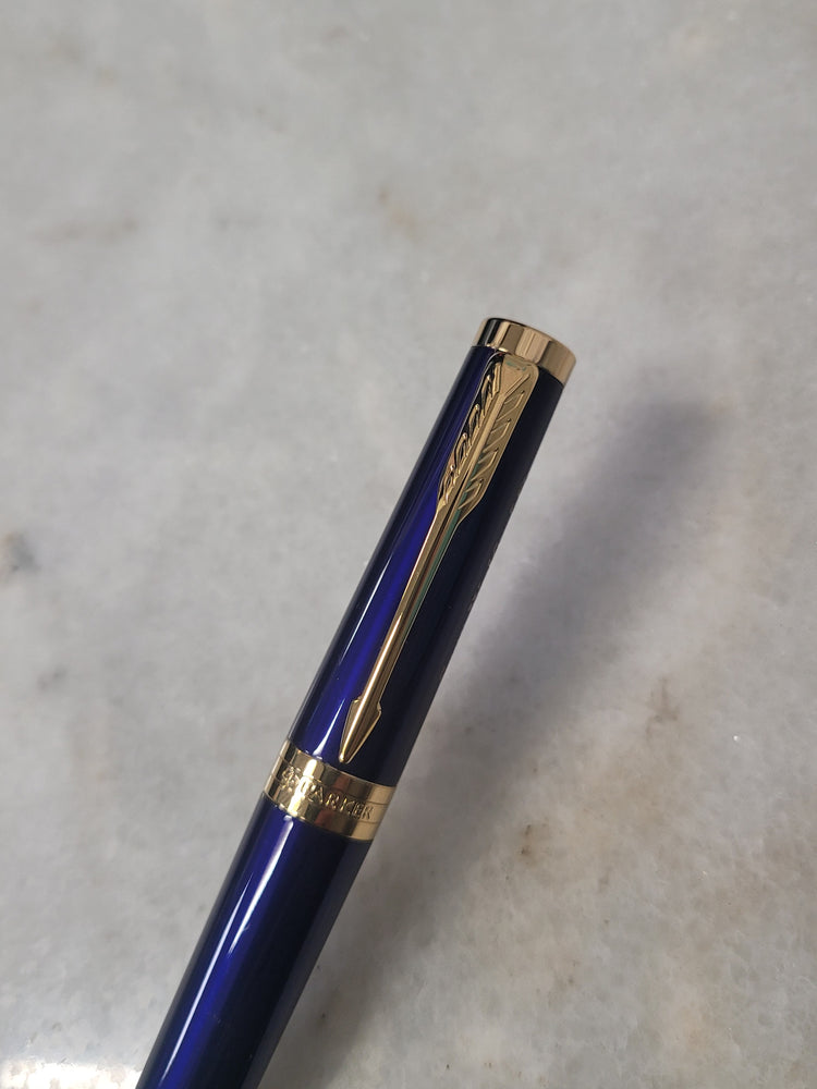 Misfit Item 0058 Parker Ingenuity Ballpoint Pen in Blue with Gold Trim