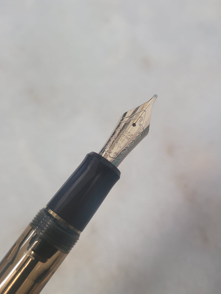 Misfit Item 0070 Pilot Custom 823 Fountain Pen in Amber with Gold Trim - 14K Gold Signature Nib