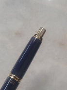 Misfit Item 0135 Pilot Vanishing Point Fountain Pen in Blue & Gold - 18K Gold Broad Point