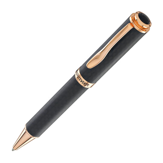 Monteverde Innova Ballpoint Pen in Matte Carbon with Rosegold Trim
