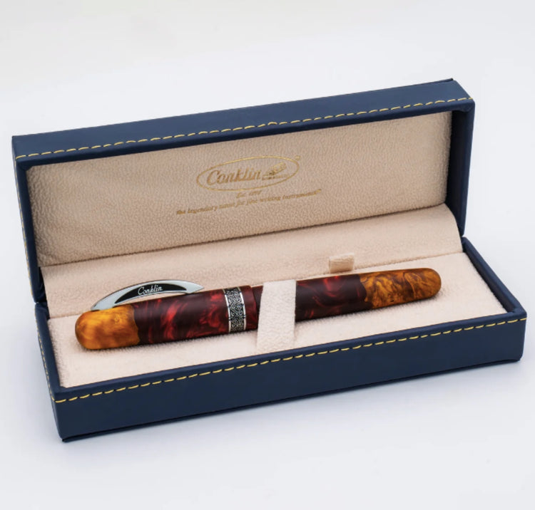 Conklin 1898 Spectra Fusion Rollerball Pen in Burgundy with Chrome Trim - Limited Edition