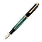 Pelikan Souveran M1000 Fountain Pen in Black & Green - 18K Gold