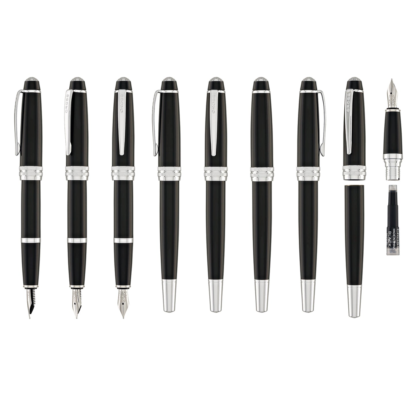 Cross Bailey Fountain Pen in Black Lacquer - Medium Point