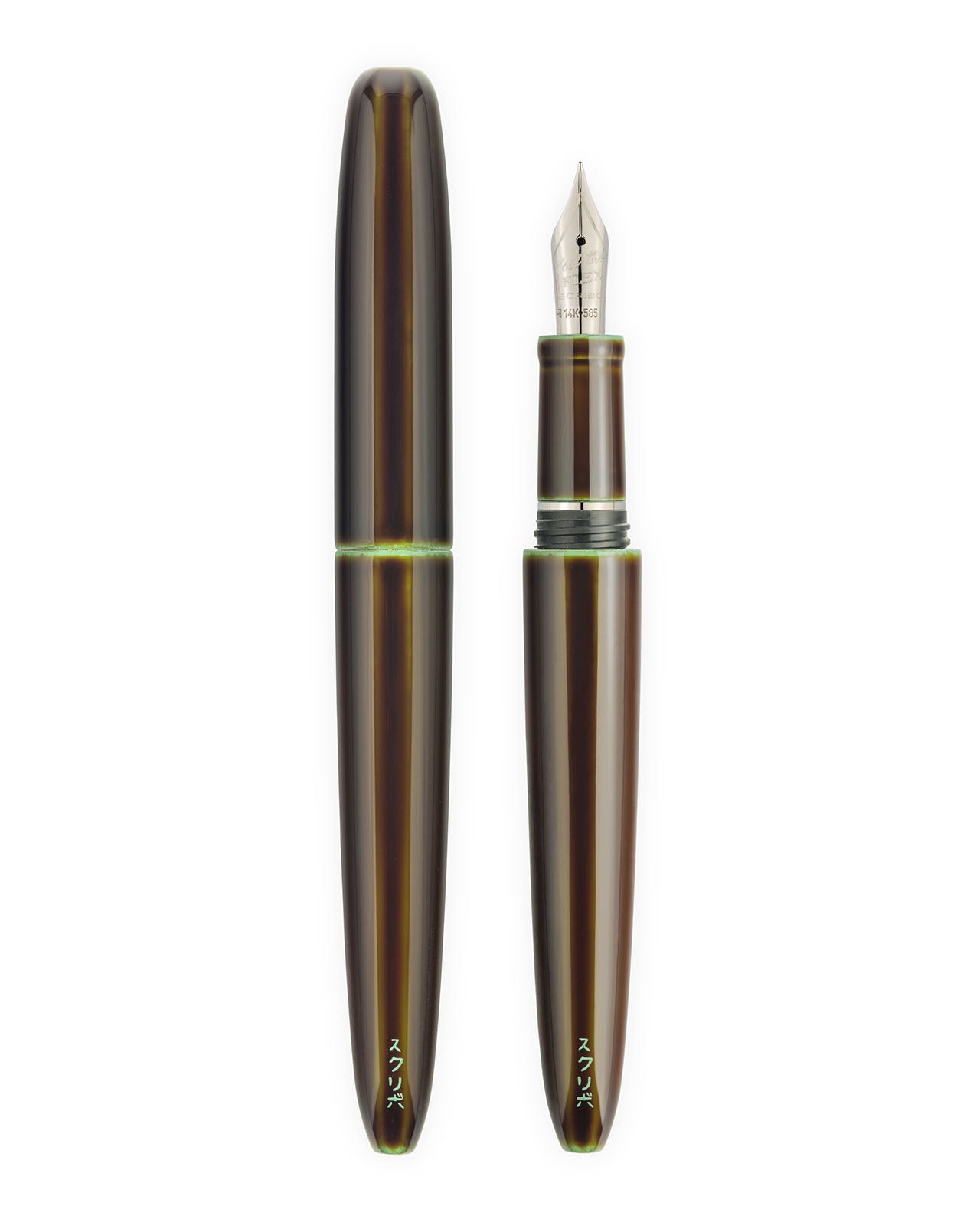 Scribo Piuma Fountain Pen in Hane Toruko with Ruthenium Trim
