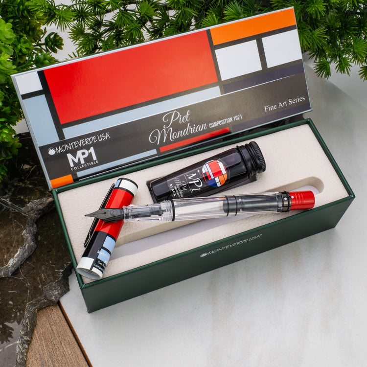 Monteverde USA MP1 Fountain Pen with 15ml Ink Set in Mondrian Composition 1921