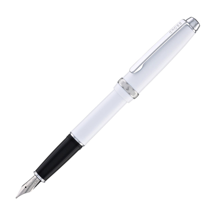 Cross Lume Fountain Pen in Porcelain White with Polished Chrome Appointments - Medium Nib