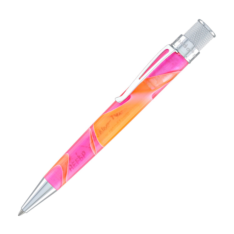 Retro 51 Tornado Cosmic Swirl Rollerball Pen in Pink & Orange
