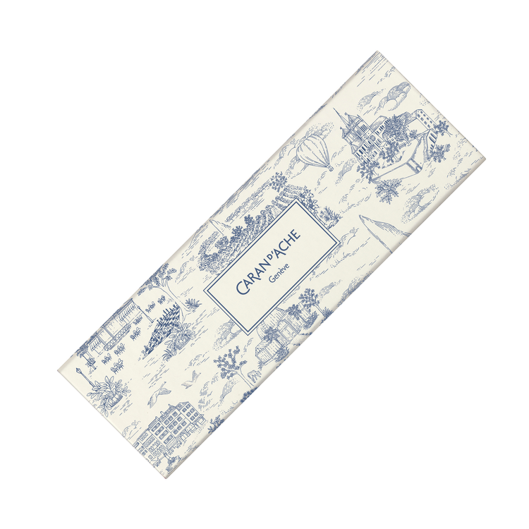 Caran d'Ache 849 Toile de Jouy Ballpoint Pen in White - Medium Point