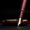 Leonardo Dodici Fountain Pen in Burgundy Red Guillochè No. 8 Size 14kt Gold Nib Fountain Pen