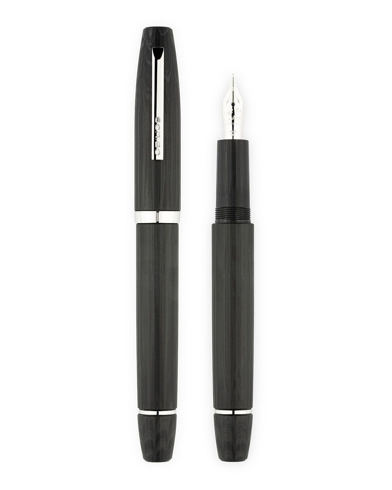 Scribo Flow Fountain Pen in Dimensione with Platinum Trim