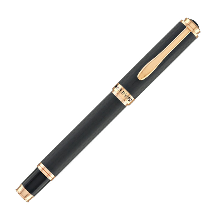 Monteverde Innova Rollerball Pen in Matte Carbon with Rosegold Trim