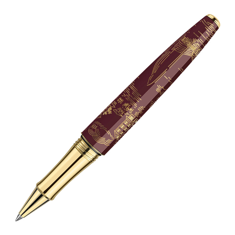 Caran d'Ache Rollerball Pen in Toile De Jouy Burgundy - Limited Edition