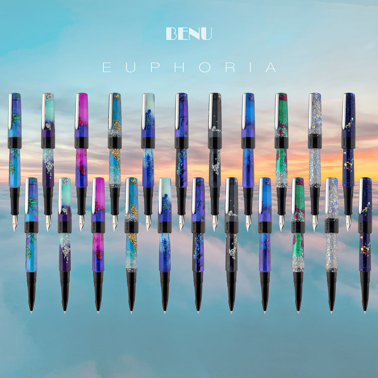 Benu Euphoria Fountain Pen in Love Story (Lavender Blue Glow) Fountain Pen