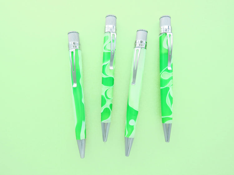Retro 51 Tornado Cosmic Swirl Rollerball Pen in Green & White