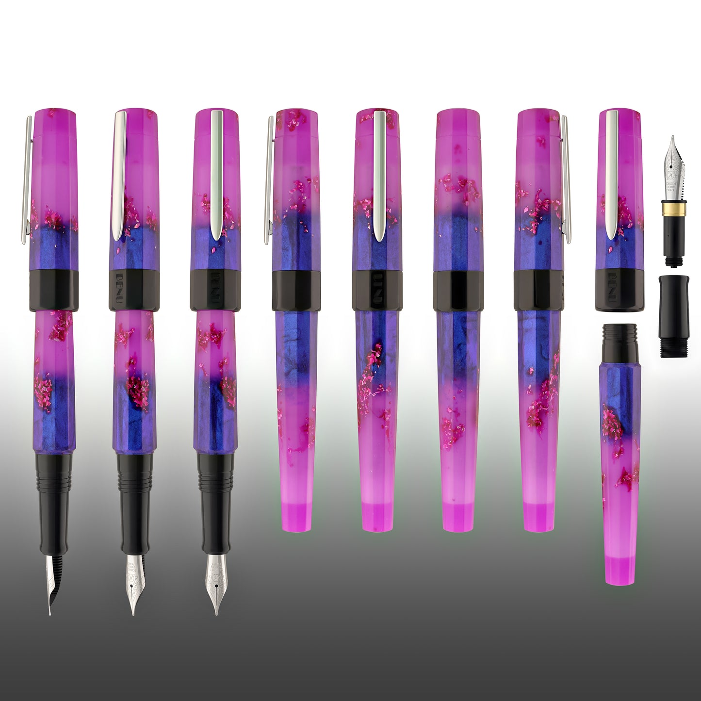 Benu Euphoria Fountain Pen in Love Story (Lavender Blue Glow) Fountain Pen