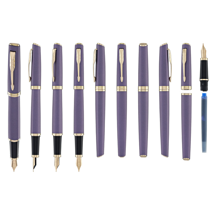 Parker Meridian Fountain Pen in Purple Lacquer with Pink Gold Trim