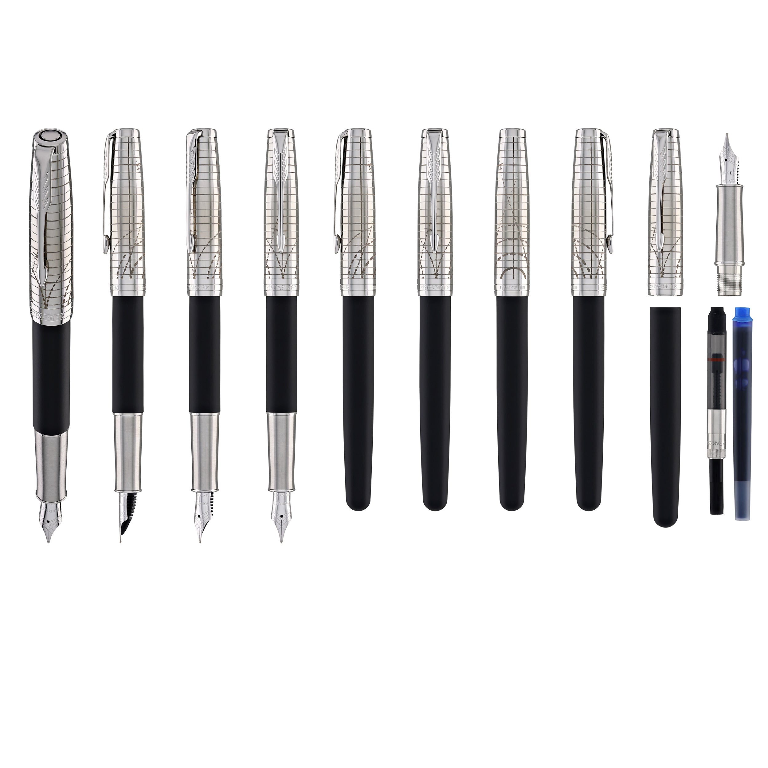Parker Sonnet Premium Fountain Pen in Legacy of Flight with Chrome