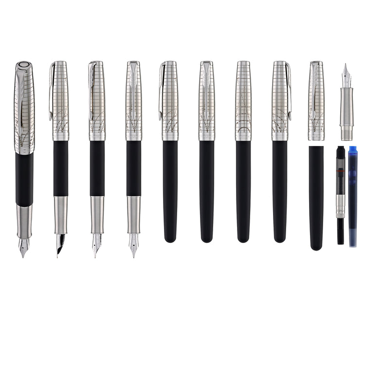 Parker Sonnet Premium Fountain Pen in Legacy of Flight with Chrome Trim - 18k Gold