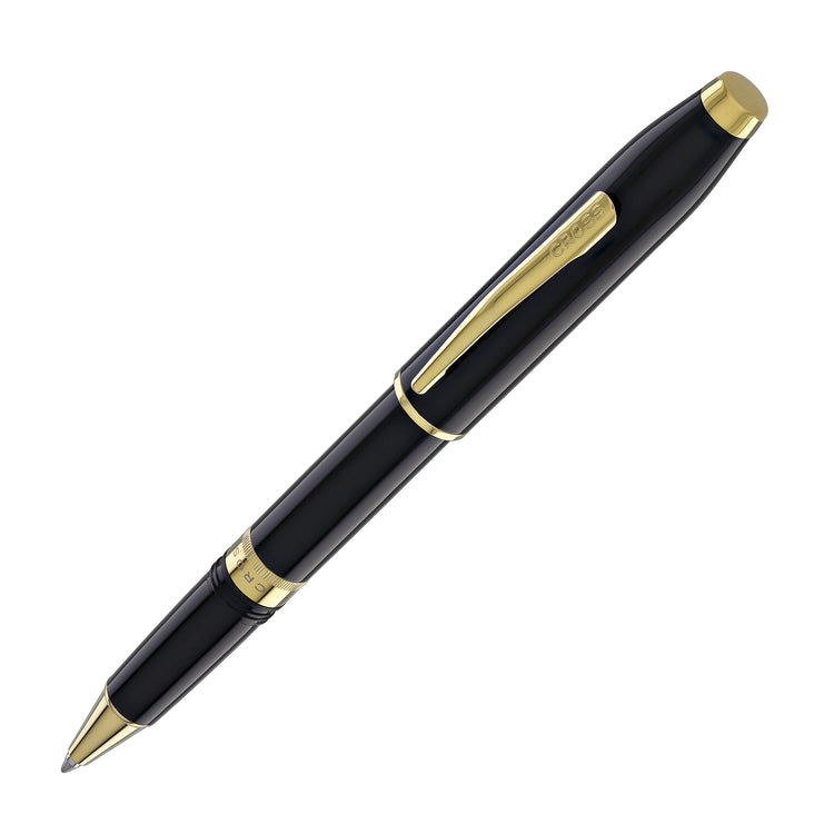 Cross Foundry Rollerball Pen in Glossy Black Lacquer with PVD Gold Appointments