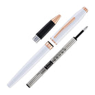 Cross Foundry Rollerball Pen in Pearl White Lacquer with Rose Gold Appointments