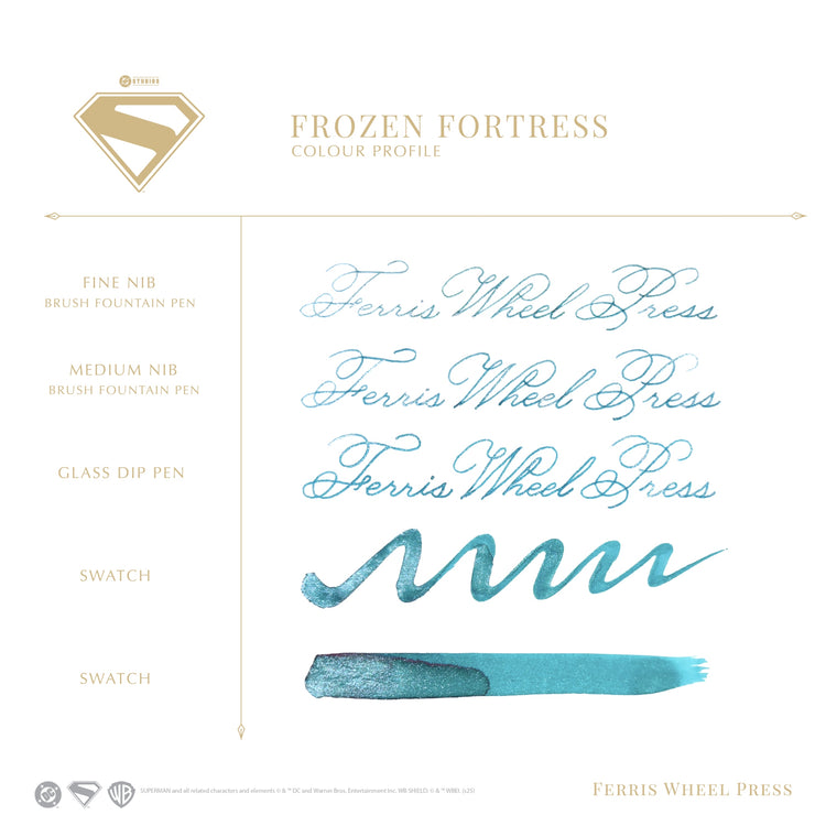Ferris Wheel Press Superman Themed Bottled Ink in Frozen Fortress  - 28 mL