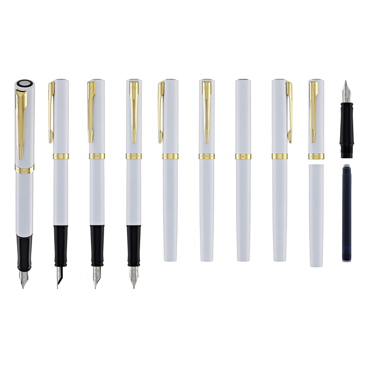 Waterman Impression Fountain Pen in White with Gold Coated - Fine Point