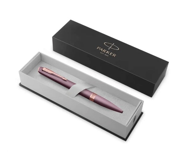 Parker Meridian Ballpoint Pen in Purple Lacquer with Pink Gold Trim