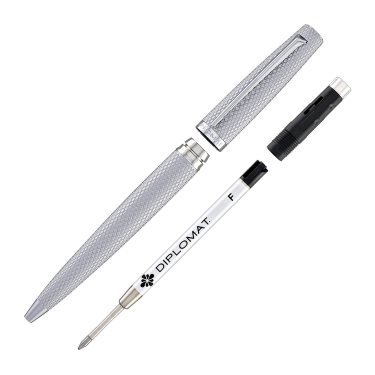 Diplomat Viper Ballpoint Pen in Silver Guilloche