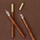 Wearingeul Modular Glass Pen in Transparent Glass Nib with Rosewood Handle