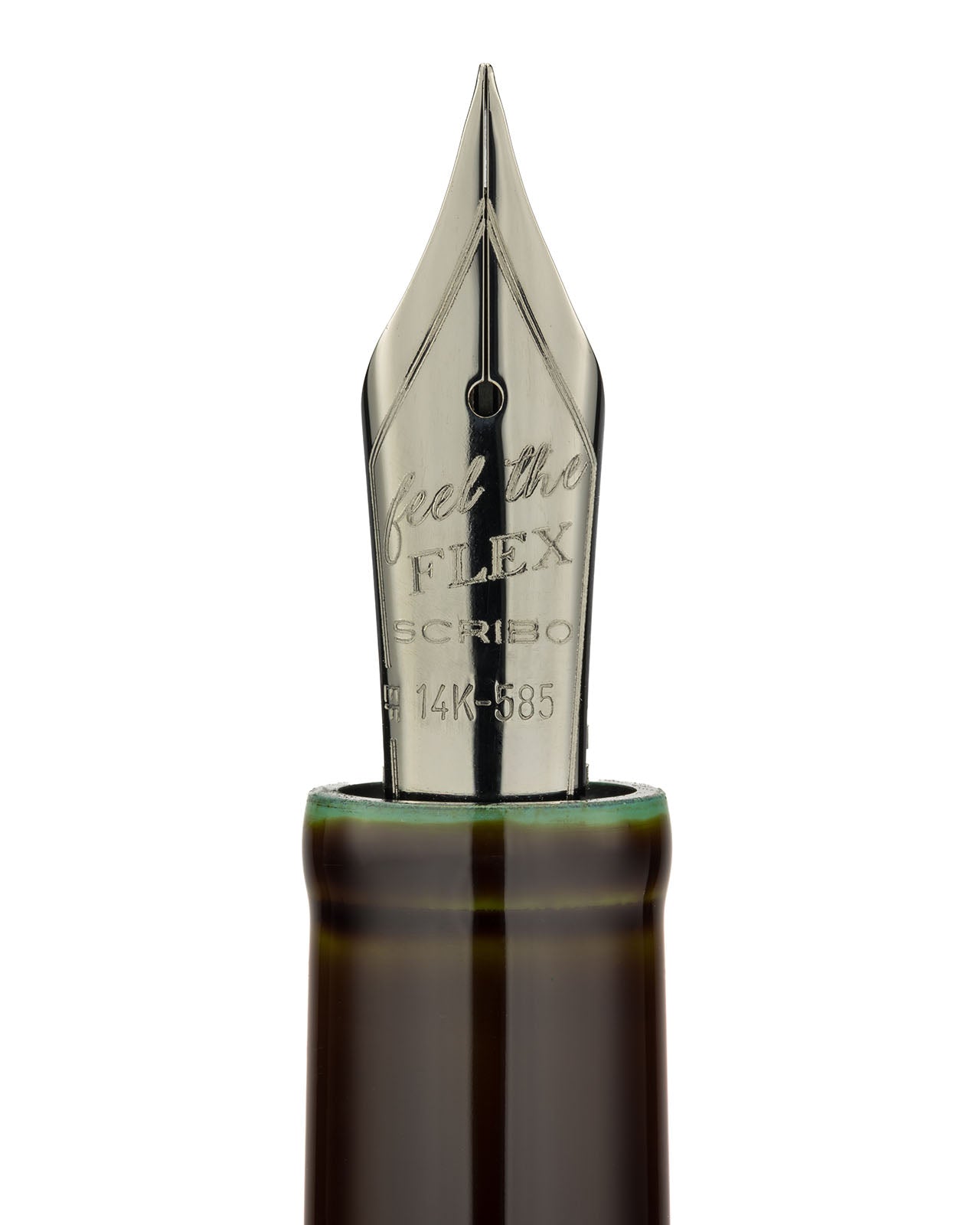Scribo Piuma Fountain Pen in Hane Toruko with Ruthenium Trim