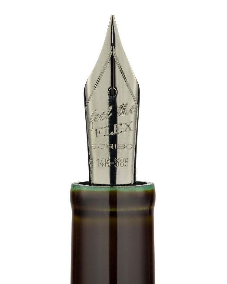 Scribo Piuma Fountain Pen in Hane Toruko with Ruthenium Trim - Limited Edition