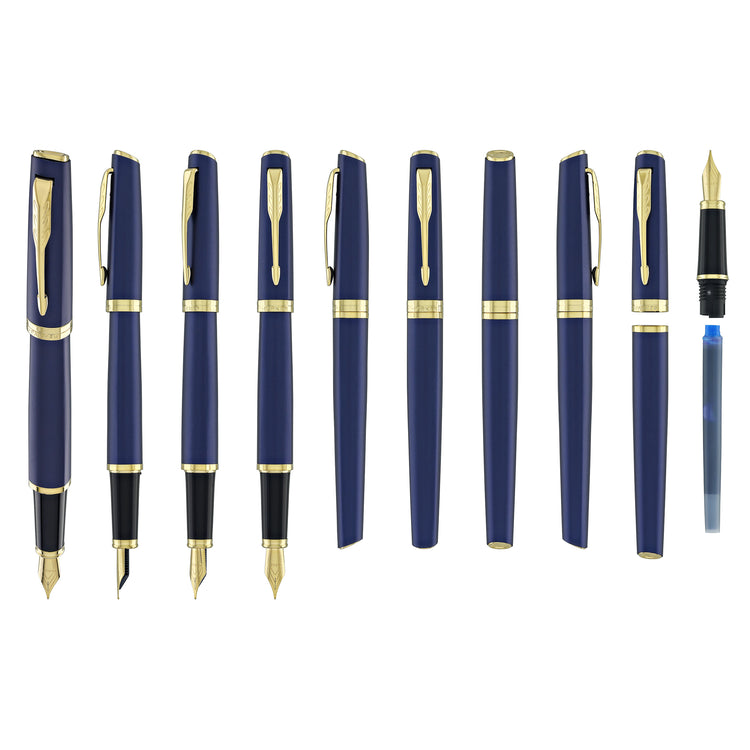 Parker Meridian Fountain Pen in Blue with Gold Trim
