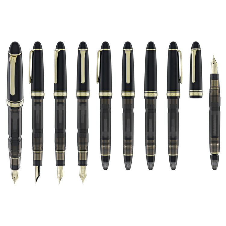 Sailor 1911 Realo Fountain Pen in Smoke Black - 18K with Gold Trim