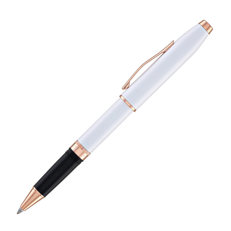 Cross Foundry Rollerball Pen in Pearl White Lacquer with Rose Gold Appointments