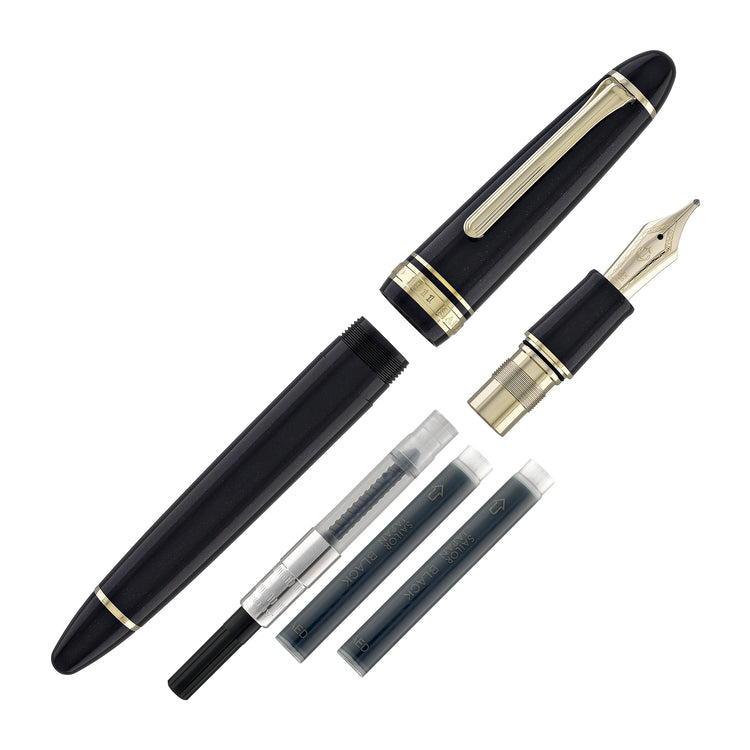 Sailor 1911 Large Fountain Pen in Shining Black - 18kt Gold Nib