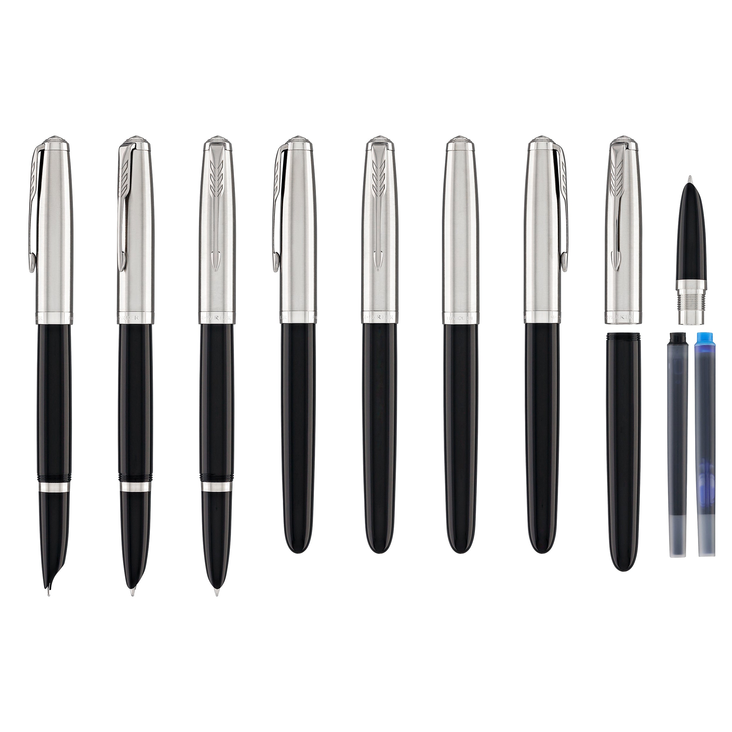 Parker 51 Fountain Pen in Black with Chrome Trim - Goldspot Pens