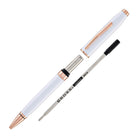 Cross Foundry Ballpoint Pen in Pearl White Lacquer with Rose Gold Appointments