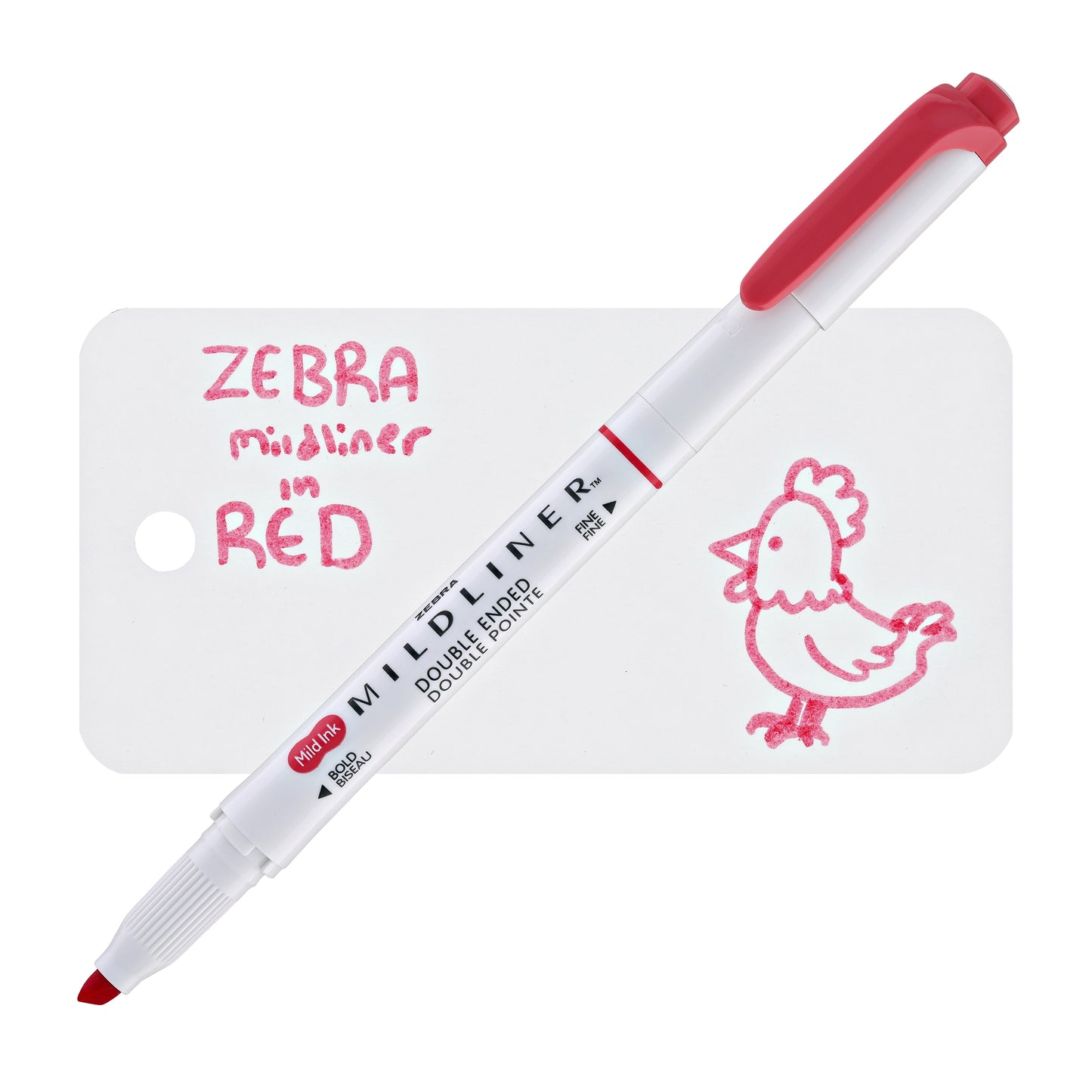 Zebra Mildliner Dual-Tip Highlighter in Red