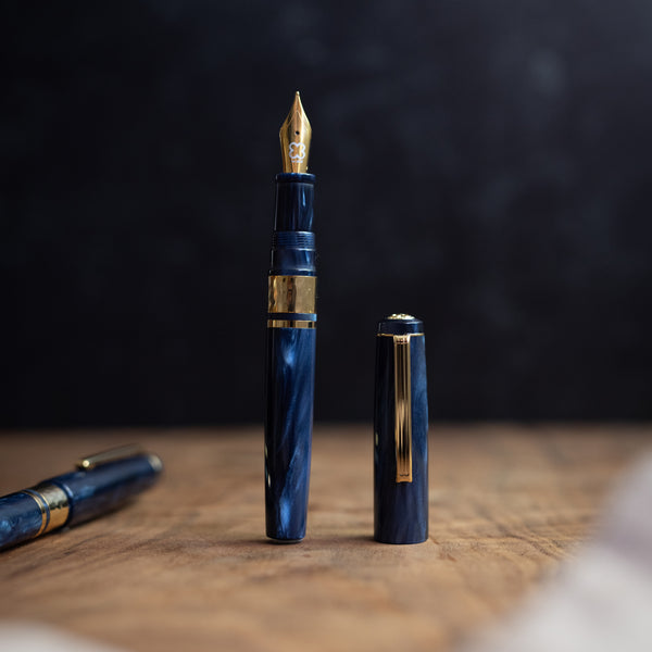 Esterbrook Model J Chatoyant Acrylics Fountain Pen in Capri Blue with Gold Trim Fountain Pen