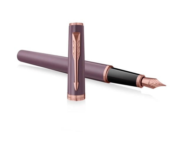 Parker Meridian Fountain Pen in Purple Lacquer with Pink Gold Trim - Fine